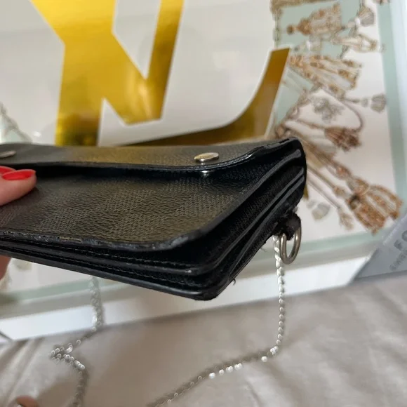 Louis Vuitton Black Damier Graphite Long Wallet on Chain - Picture 11 of 14